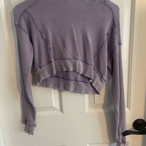 Women's Purple Waffle Knit Top
